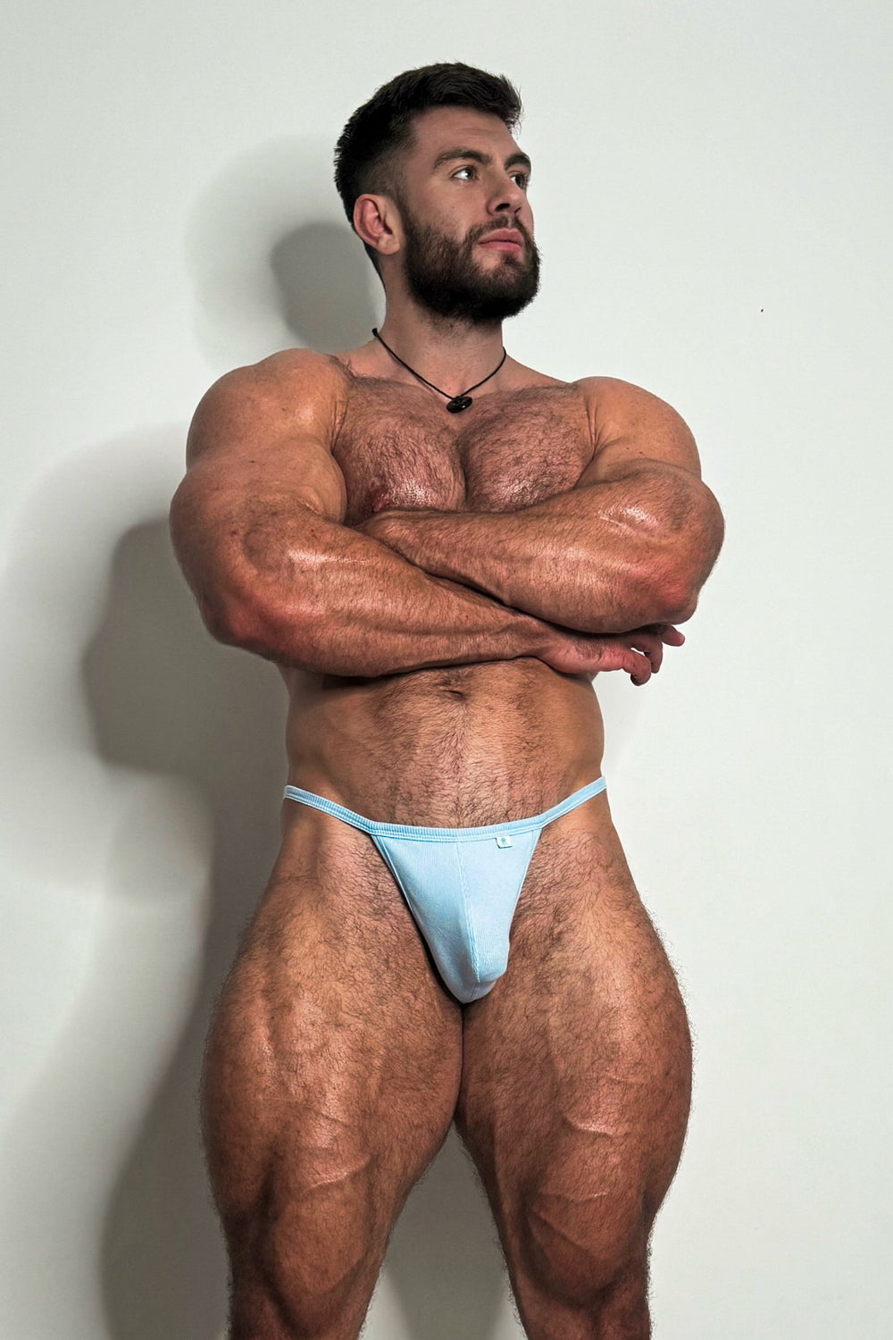 Tanga clásica acanalada - Azul Ártico