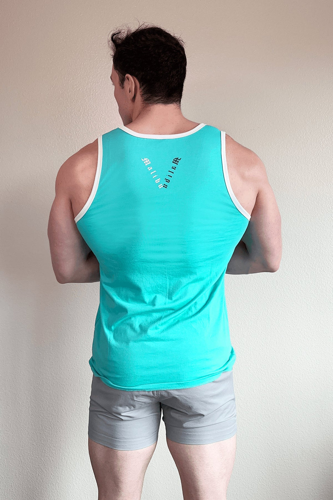 Camiseta deportiva de tirantes para hombre - Azul océano