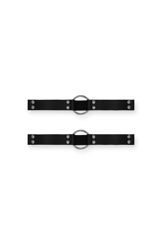 Anillos de cuero vegano para piernas - Negro