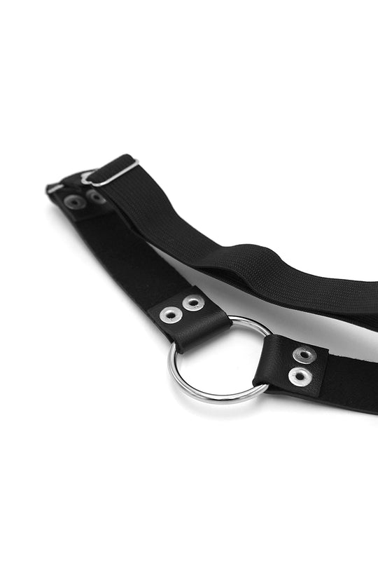 Anillos de cuero vegano para piernas - Negro