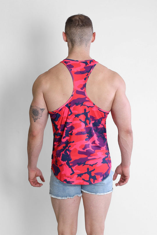 Camiseta sin mangas Feel-Me con escote redondo - Camuflaje morado