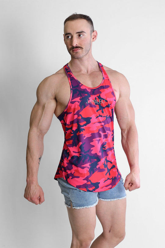 Camiseta sin mangas Feel-Me con escote redondo - Camuflaje morado