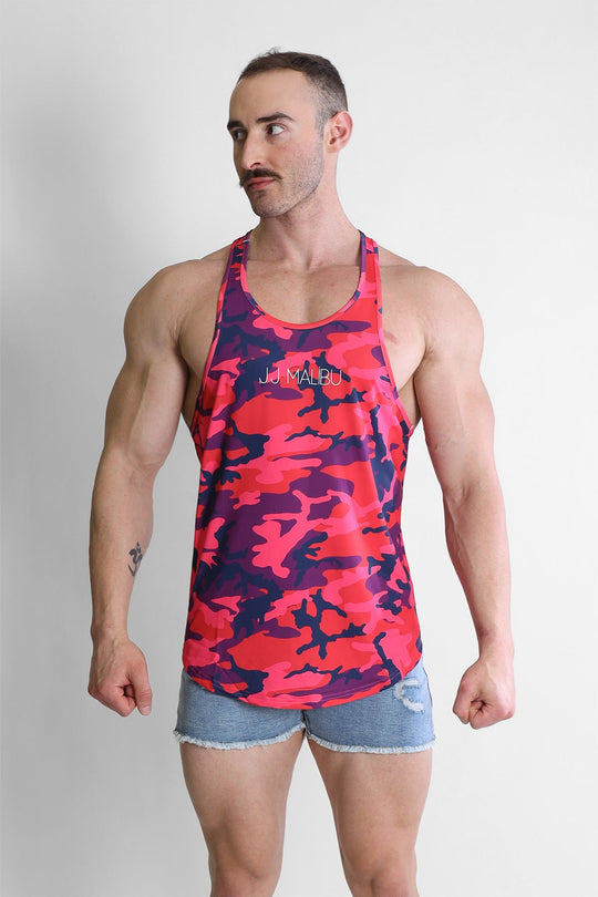 Camiseta sin mangas Feel-Me con escote redondo - Camuflaje morado
