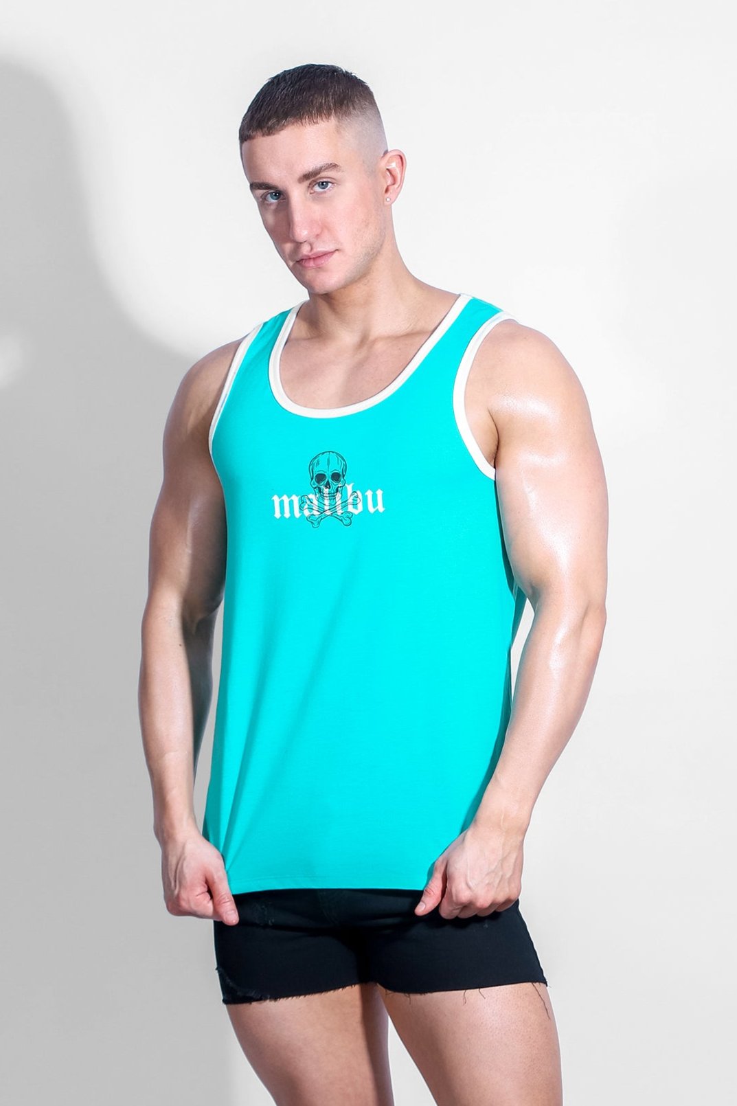 Camiseta deportiva de tirantes para hombre - Azul océano