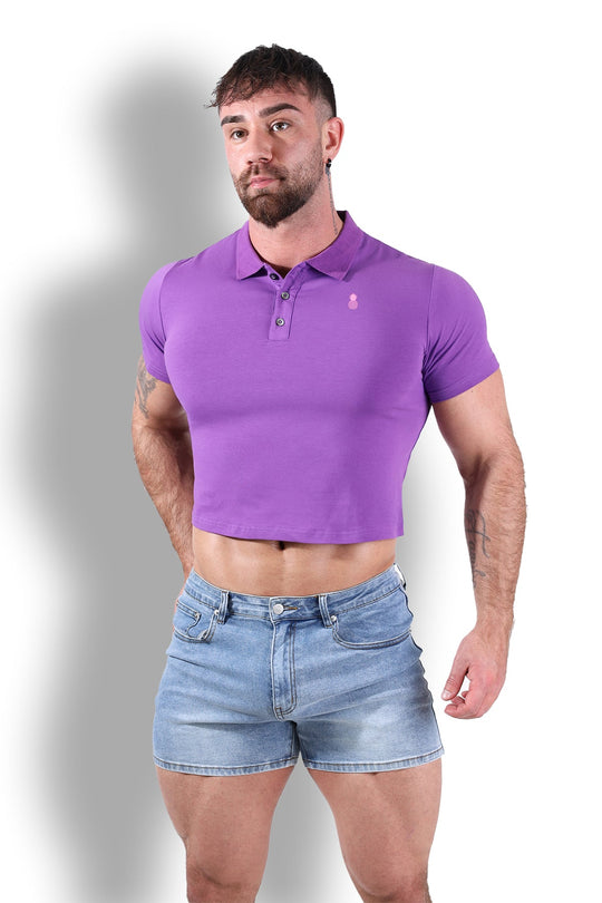 Top corto tipo polo ajustado - Morado