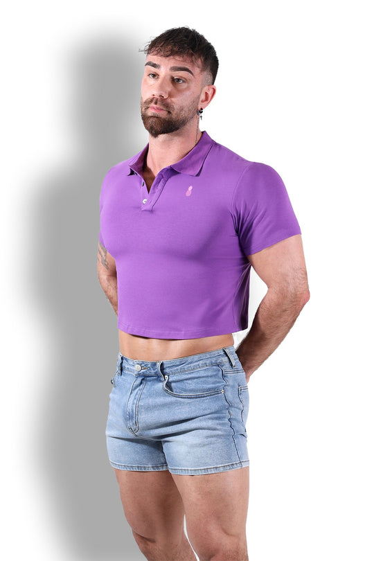 Top corto tipo polo ajustado - Morado