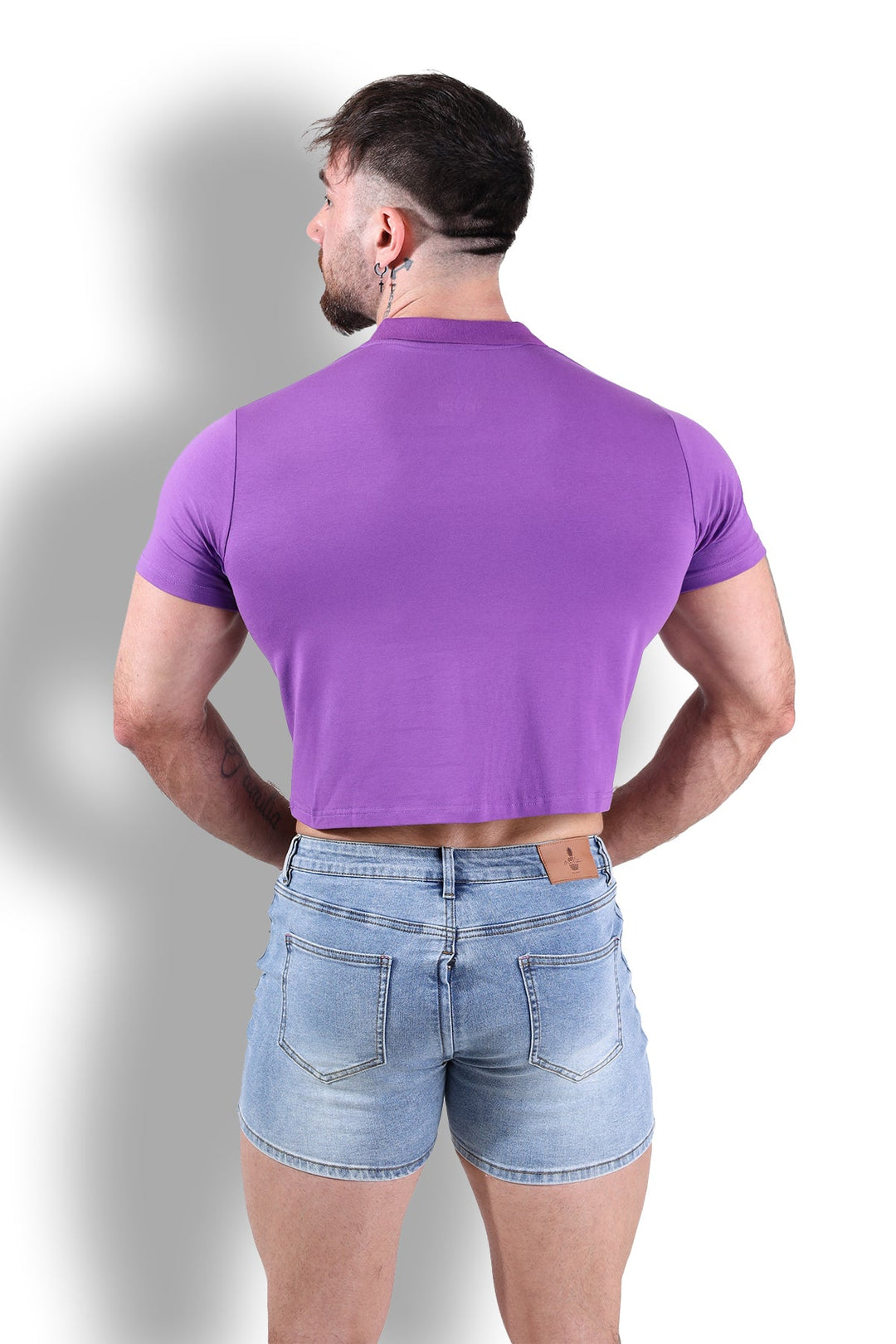 Top corto tipo polo ajustado - Morado