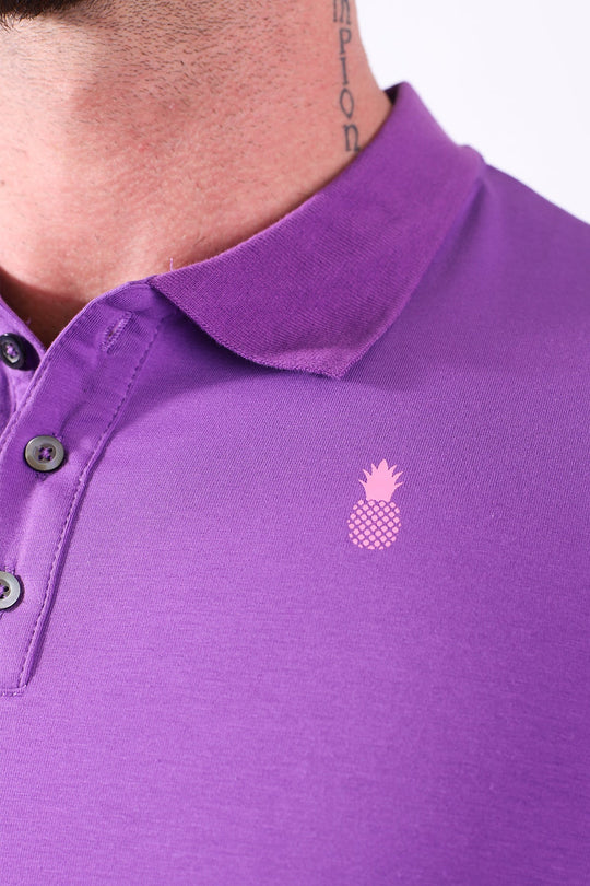 Top corto tipo polo ajustado - Morado