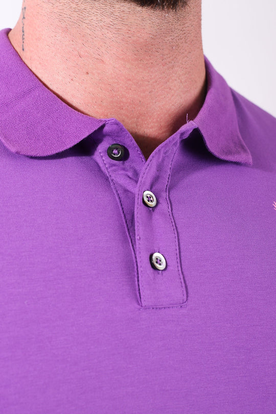 Top corto tipo polo ajustado - Morado