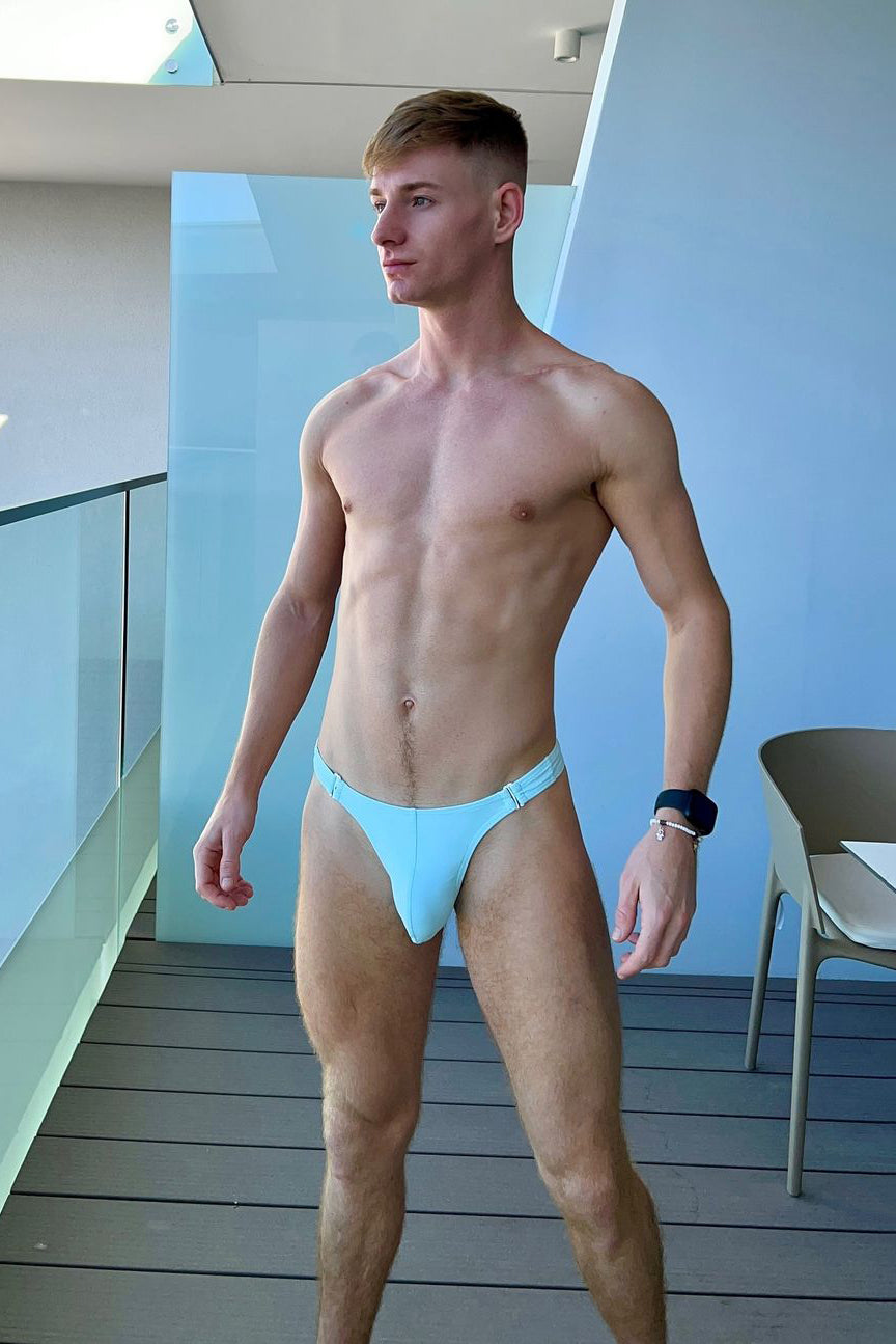Bañador tipo slip Voyage de corte bajo para hombre - Azul claro